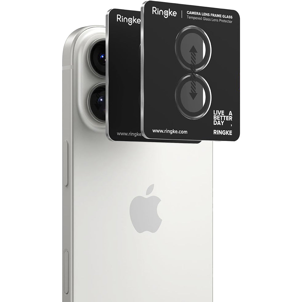 Kameraschutz für iPhone 17, Ringke Camera Lens Frame Glass, 2-Pack, Schwarz und Transparent