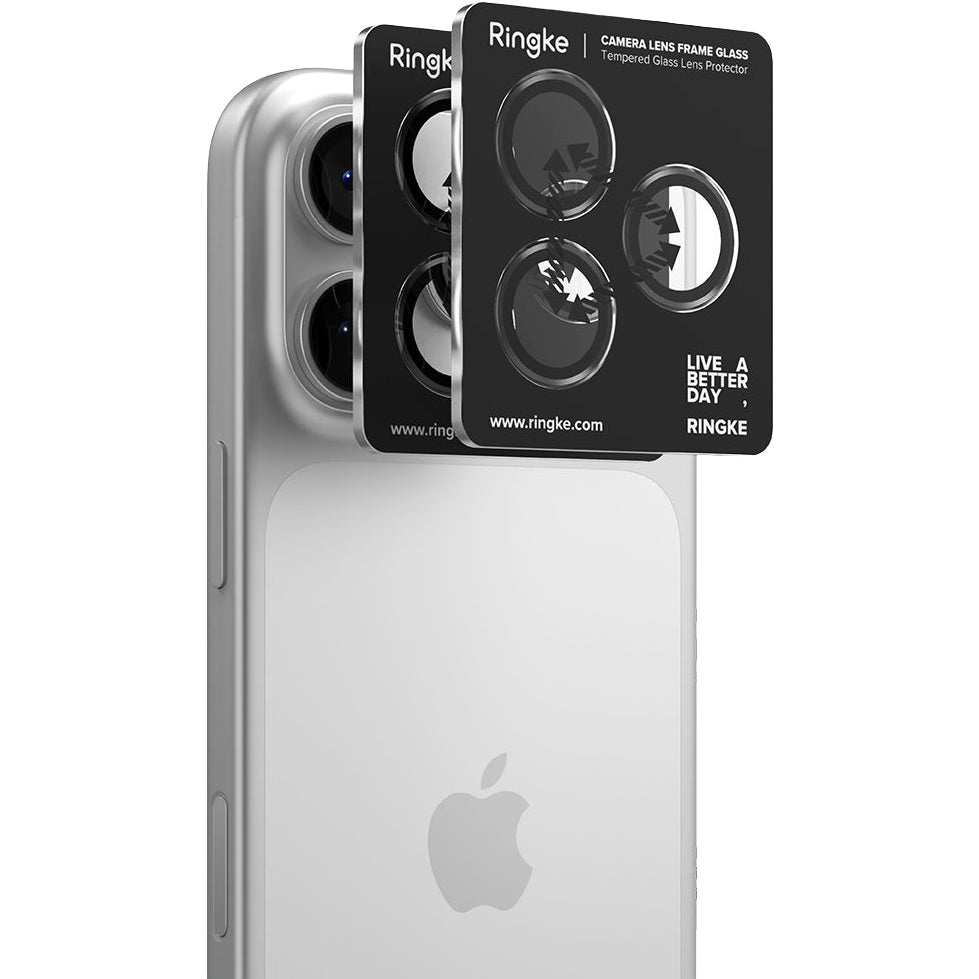 Kameraschutz für iPhone 17 Pro Max / 17 Pro, Ringke Camera Lens Frame Glass, 2-Pack, Schwarz und Transparent