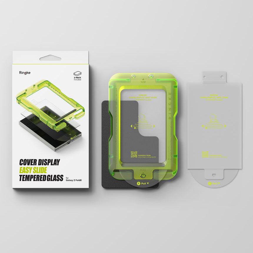 Gehärtetes Bildschirmglas mit Applikator für Galaxy Z Fold8, Ringke Cover Display Easy Slide, Transparent, 2 Stück
