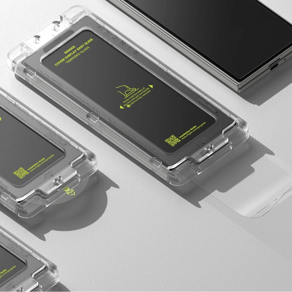 Gehärtetes Bildschirmglas mit Applikator für Galaxy Z Fold7, Ringke Cover Display Easy Slide, Transparent, 2 Stück