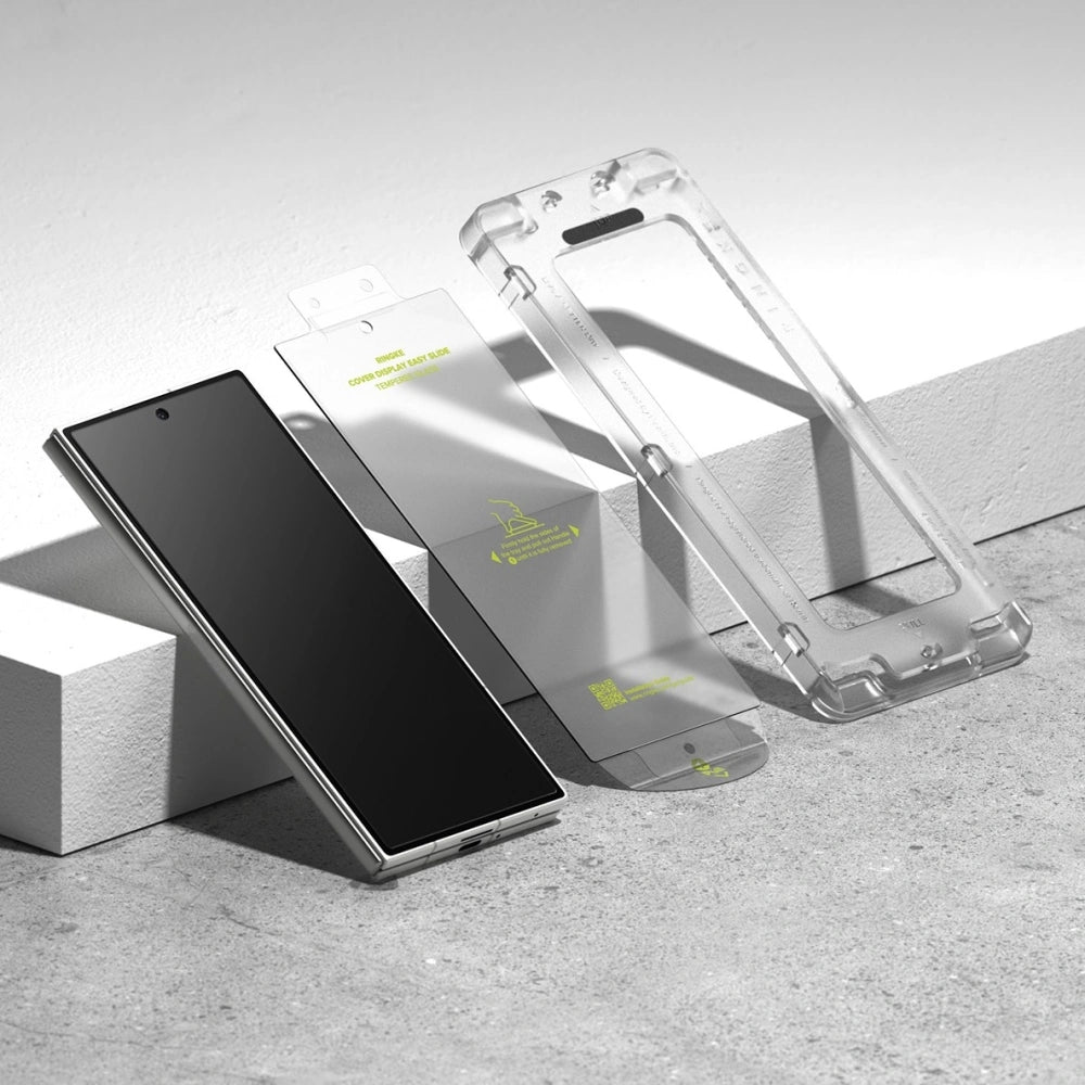 Gehärtetes Bildschirmglas mit Applikator für Galaxy Z Fold7, Ringke Cover Display Easy Slide, Transparent, 2 Stück