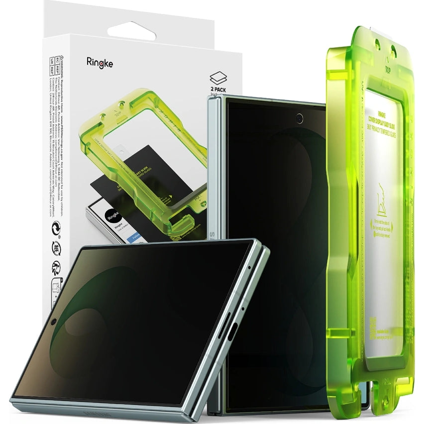 Sichtschutzglas mit Applikator für Galaxy Z Fold8, Ringke Easy Slide Privacy 360, 2 Stück
