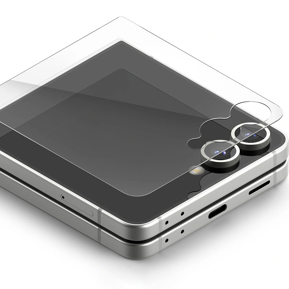Gehärtetes Bildschirmglas mit Applikator für Galaxy Z Flip7, Ringke Cover Display Pro, Transparent, 2 Stück