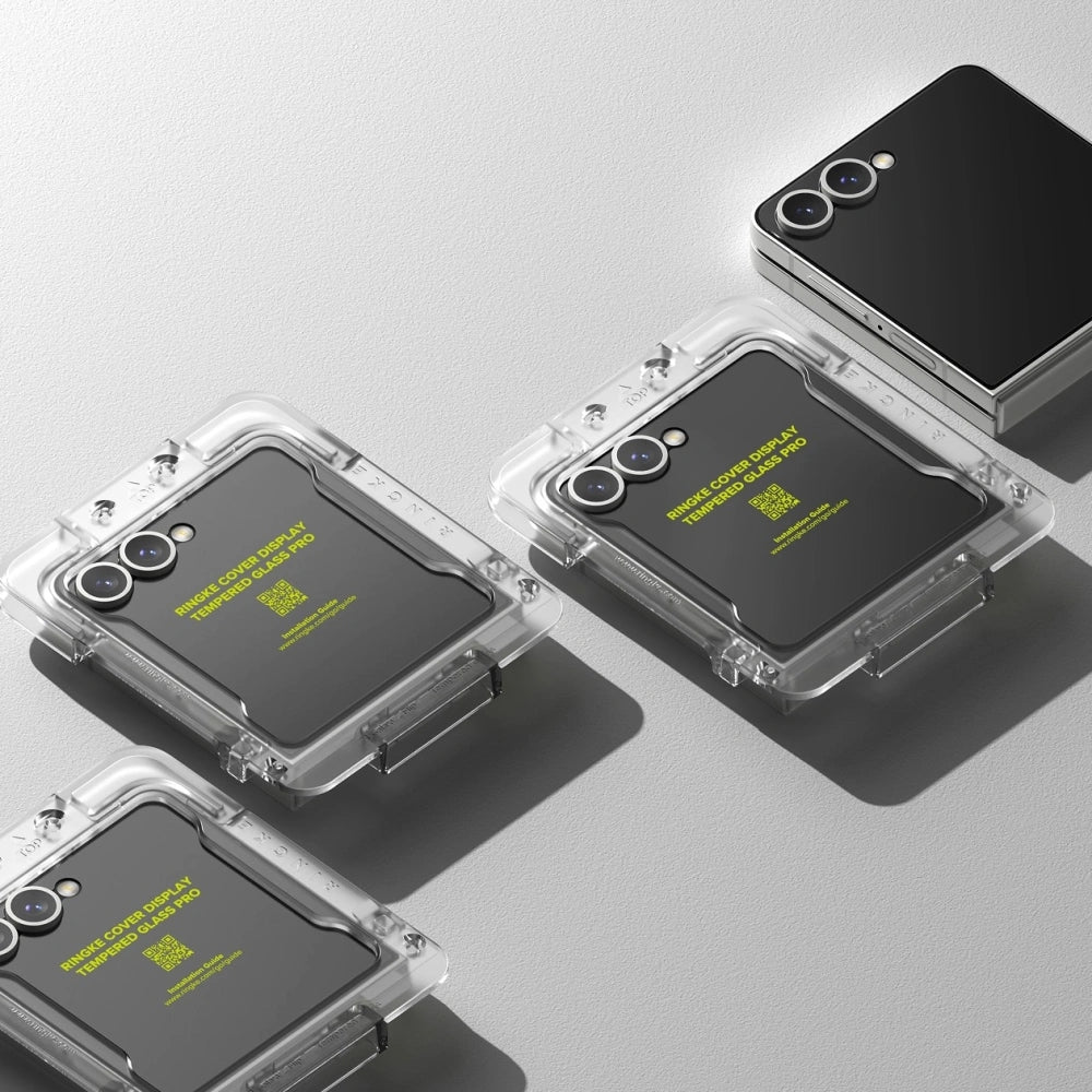 Gehärtetes Bildschirmglas mit Applikator für Galaxy Z Flip7, Ringke Cover Display Pro, Transparent, 2 Stück