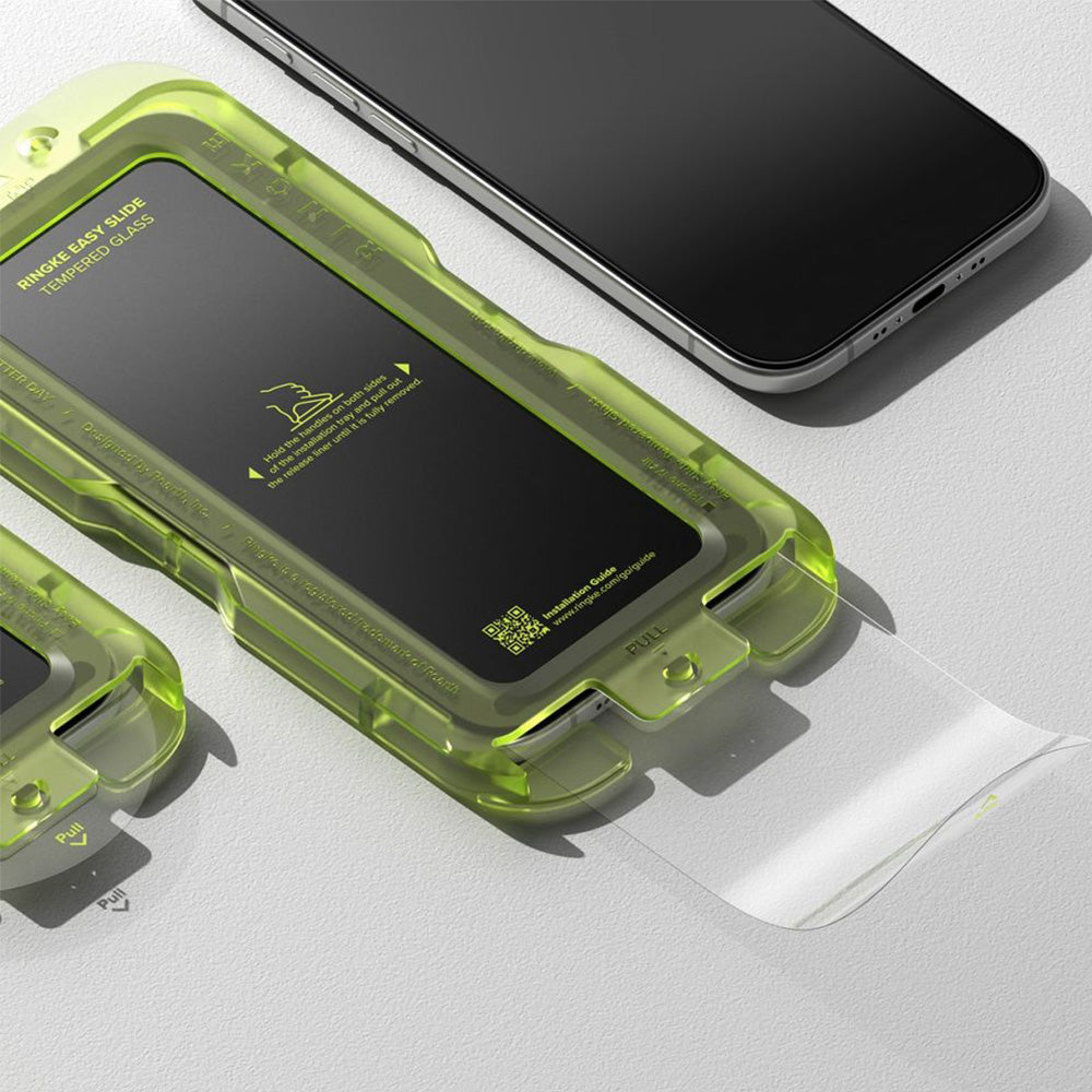 Gehärtetes Bildschirmglas mit Applikator für iPhone Air, Ringke Easy Slide, 2 Stück