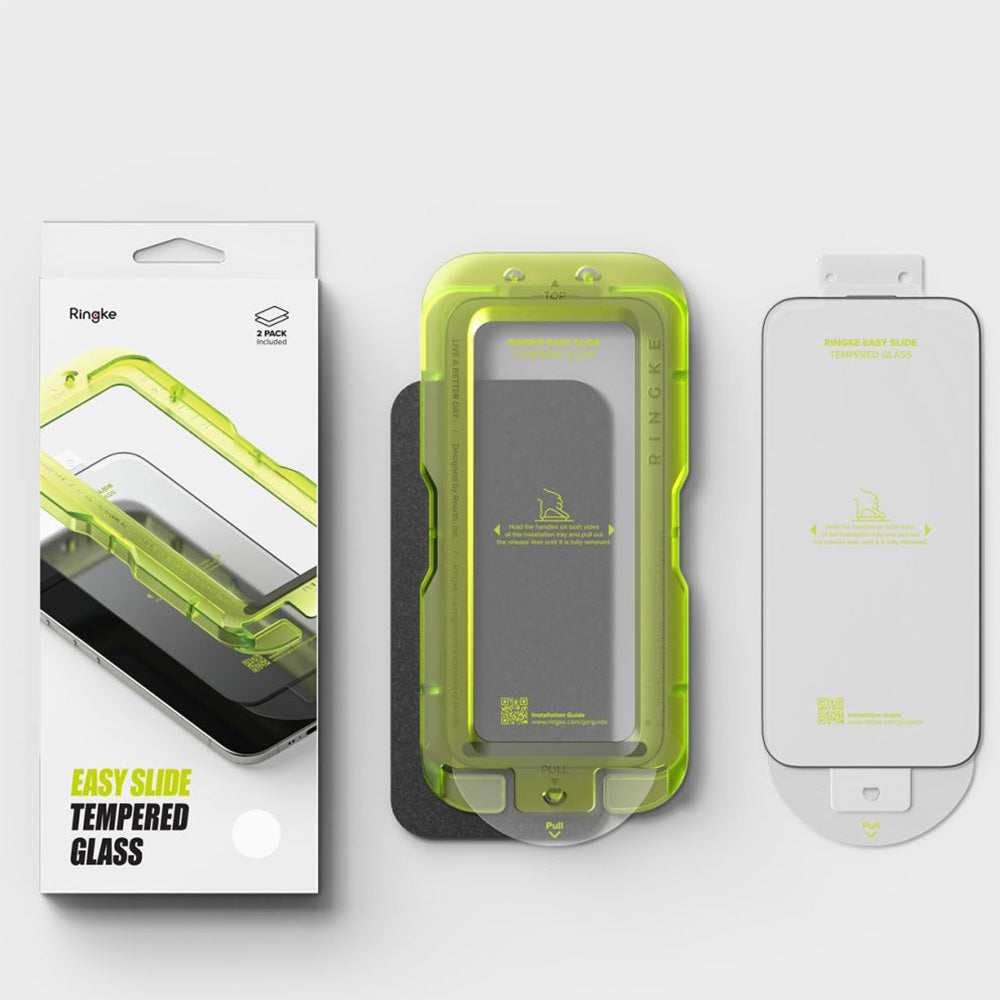 Gehärtetes Bildschirmglas mit Applikator für iPhone Air, Ringke Easy Slide, 2 Stück