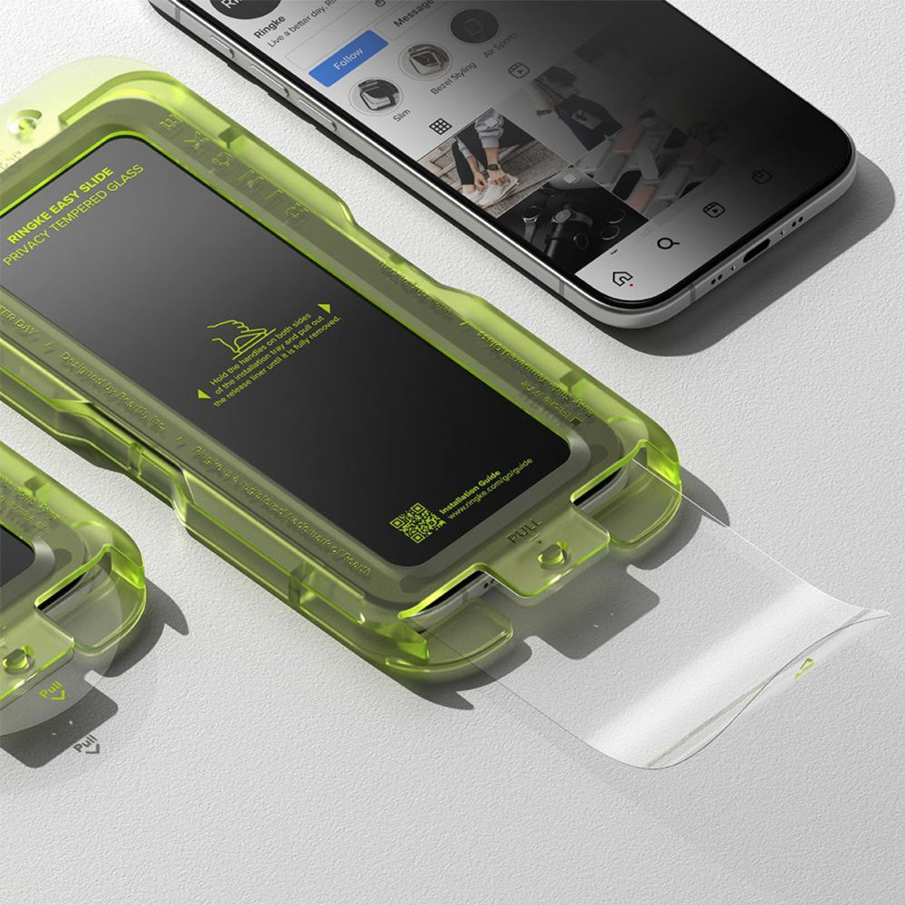 Sichtschutzglas mit Applikator für iPhone Air, Ringke Easy Slide Privacy, 2 Stück