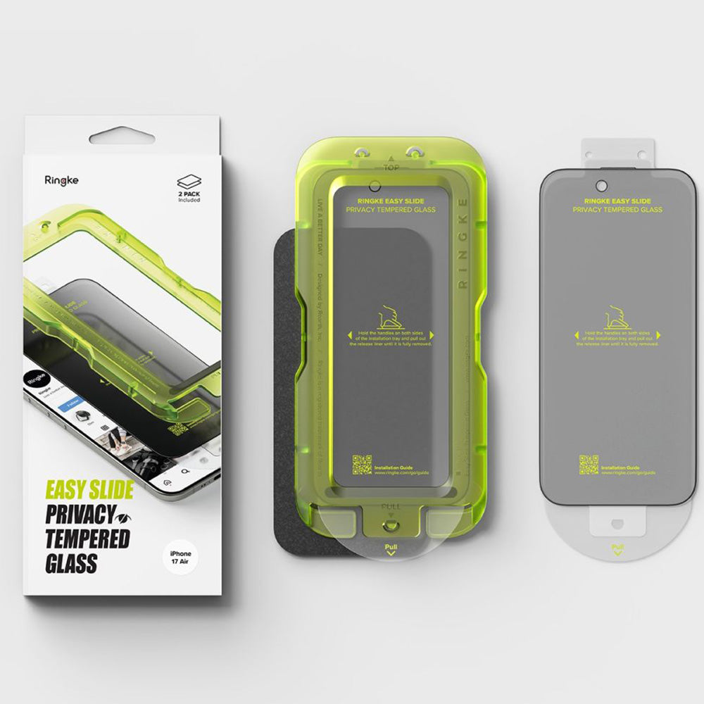 Sichtschutzglas mit Applikator für iPhone Air, Ringke Easy Slide Privacy, 2 Stück