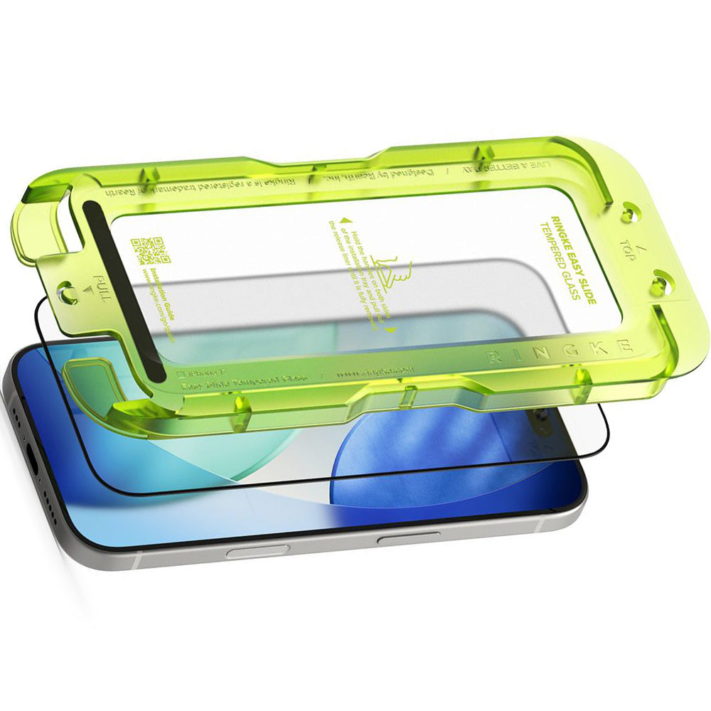 Gehärtetes Bildschirmglas mit Applikator für iPhone 17, Ringke Easy Slide, 2 Stück