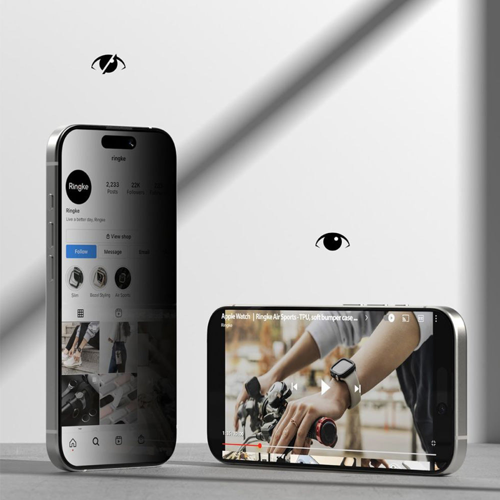 Sichtschutzglas mit Applikator für iPhone 17, Ringke Easy Slide Privacy, 2 Stück