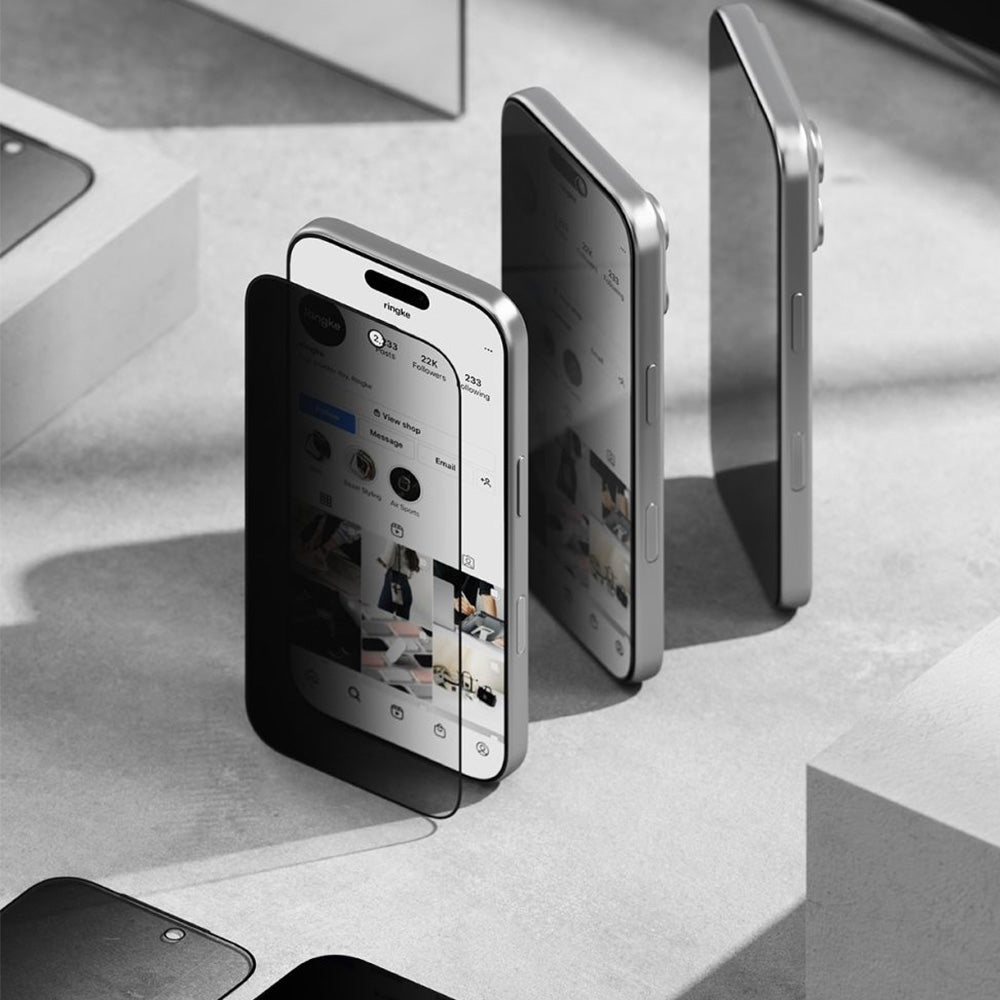 Sichtschutzglas mit Applikator für iPhone 17, Ringke Easy Slide Privacy, 2 Stück