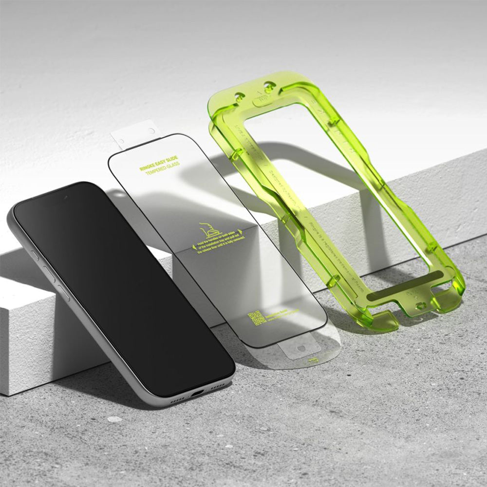 Gehärtetes Bildschirmglas mit Applikator für iPhone 17 Pro, Ringke Easy Slide, 2 Stück