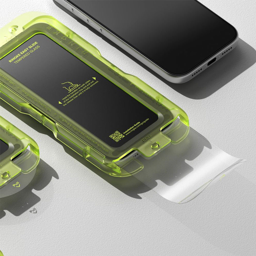 Gehärtetes Bildschirmglas mit Applikator für iPhone 17 Pro, Ringke Easy Slide, 2 Stück