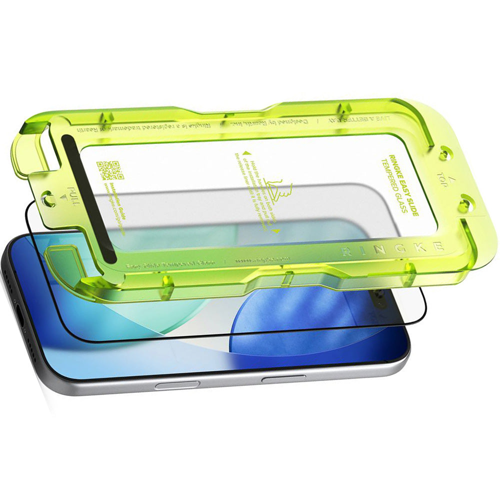 Gehärtetes Bildschirmglas mit Applikator für iPhone 17 Pro, Ringke Easy Slide, 2 Stück
