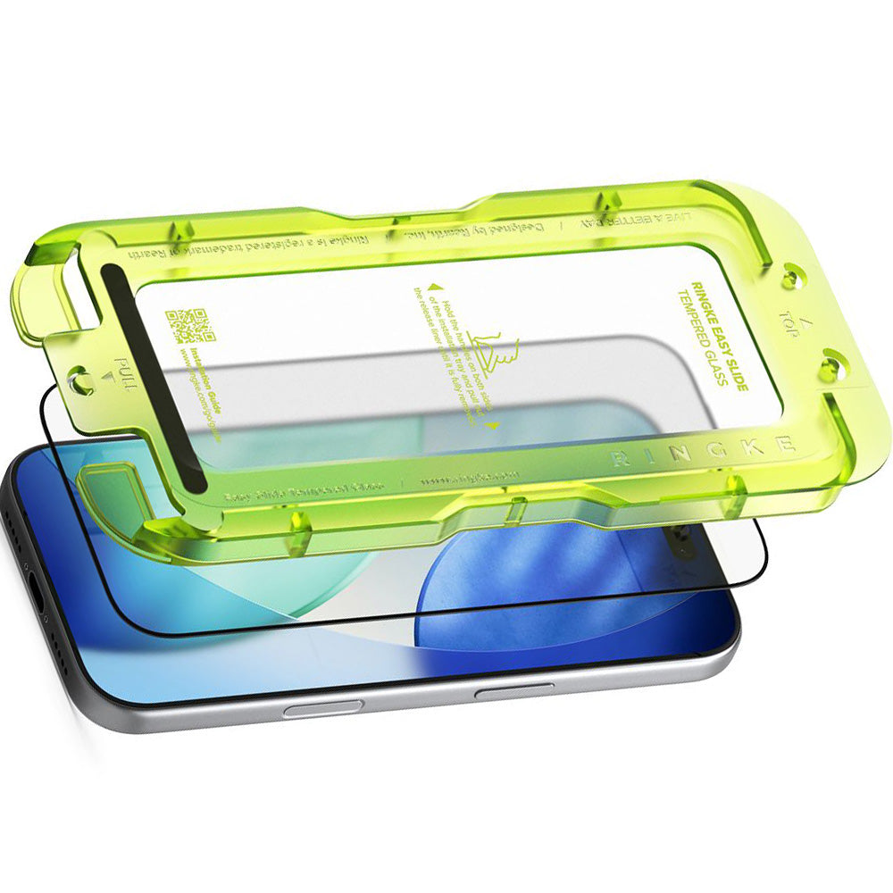Gehärtetes Bildschirmglas mit Applikator für iPhone 17 Pro Max, Ringke Easy Slide, 2 Stück