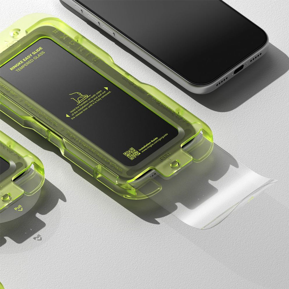 Gehärtetes Bildschirmglas mit Applikator für iPhone 17 Pro Max, Ringke Easy Slide, 2 Stück