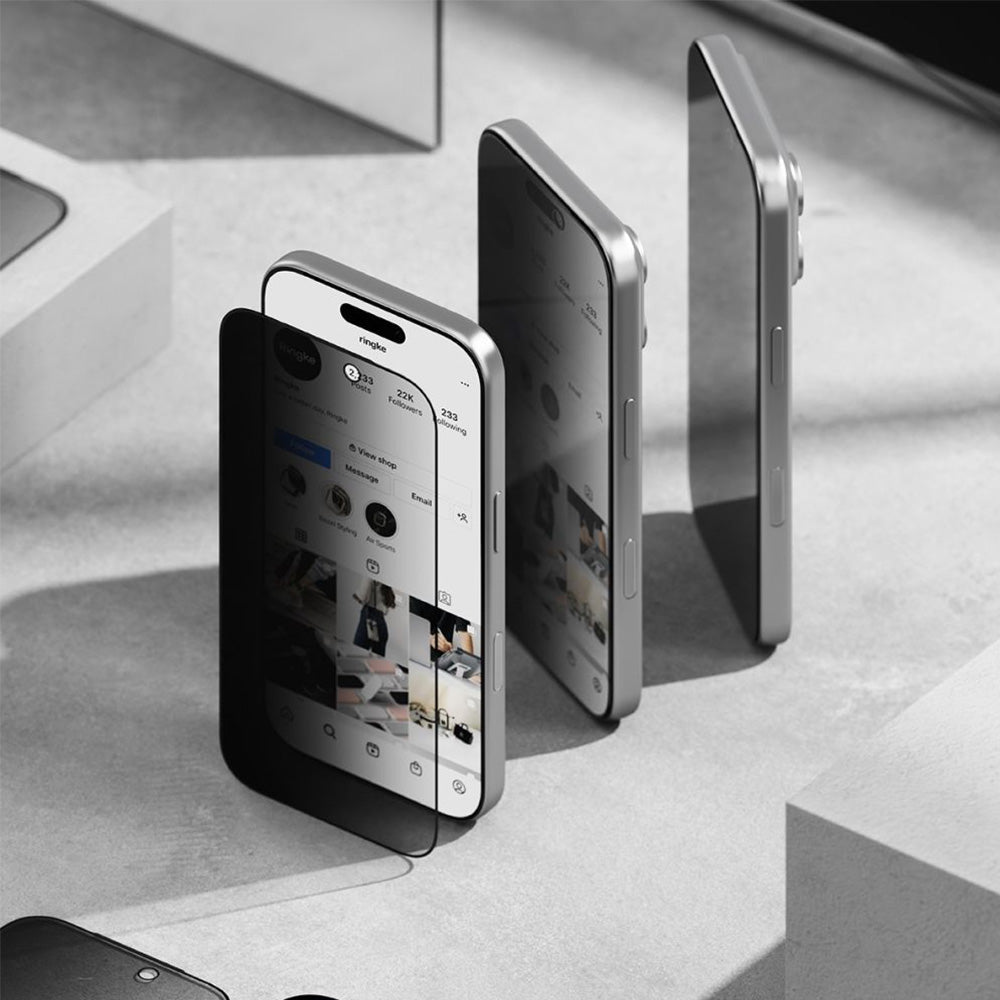 Sichtschutzglas mit Applikator für iPhone 17 Pro Max, Ringke Easy Slide Privacy, 2 Stück