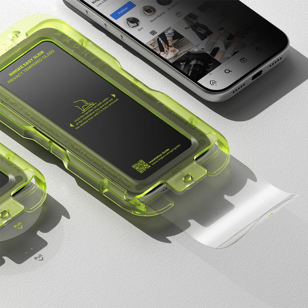 Sichtschutzglas mit Applikator für iPhone 17 Pro Max, Ringke Easy Slide Privacy, 2 Stück