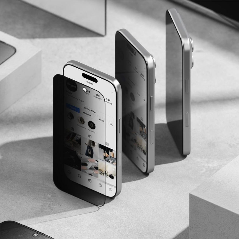 Sichtschutzglas mit Applikator für iPhone 17 Pro, Ringke Easy Slide Privacy, 2 Stück