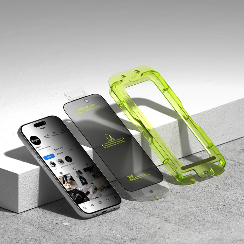 Sichtschutzglas mit Applikator für iPhone 17 Pro, Ringke Easy Slide Privacy, 2 Stück