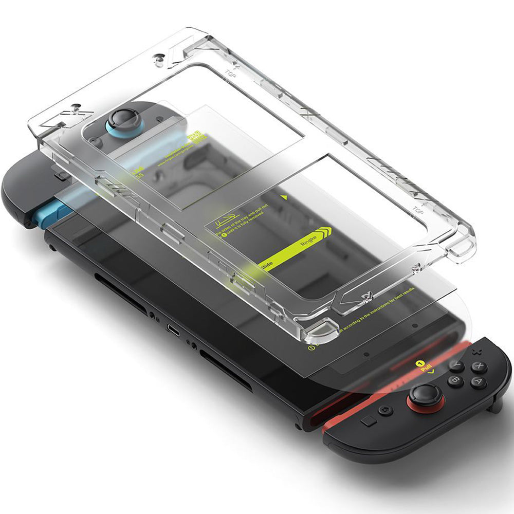Gehärtetes Bildschirmglas mit Applikator für Nintendo Switch 2, Ringke Easy Slide, 2 Stück