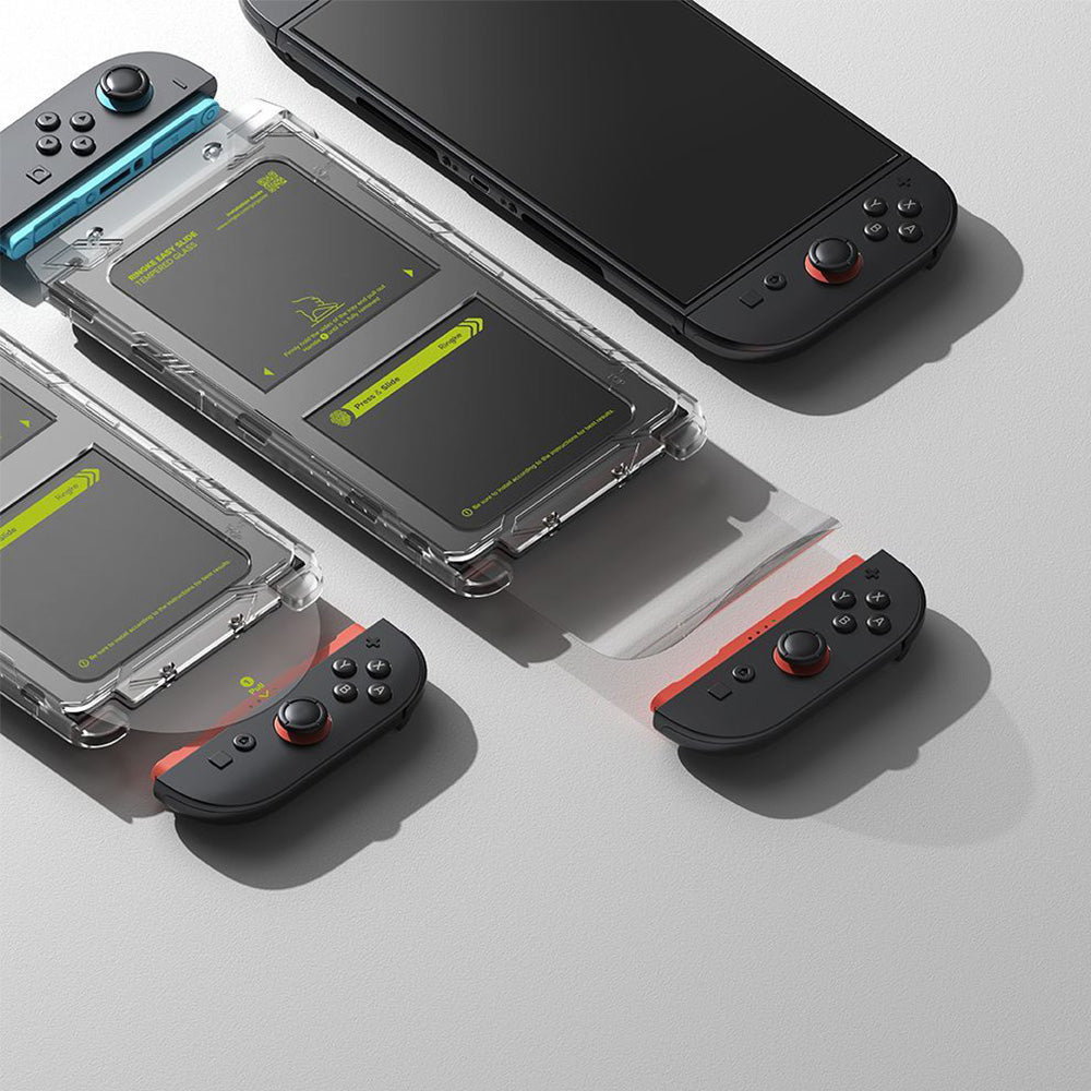 Gehärtetes Bildschirmglas mit Applikator für Nintendo Switch 2, Ringke Easy Slide, 2 Stück