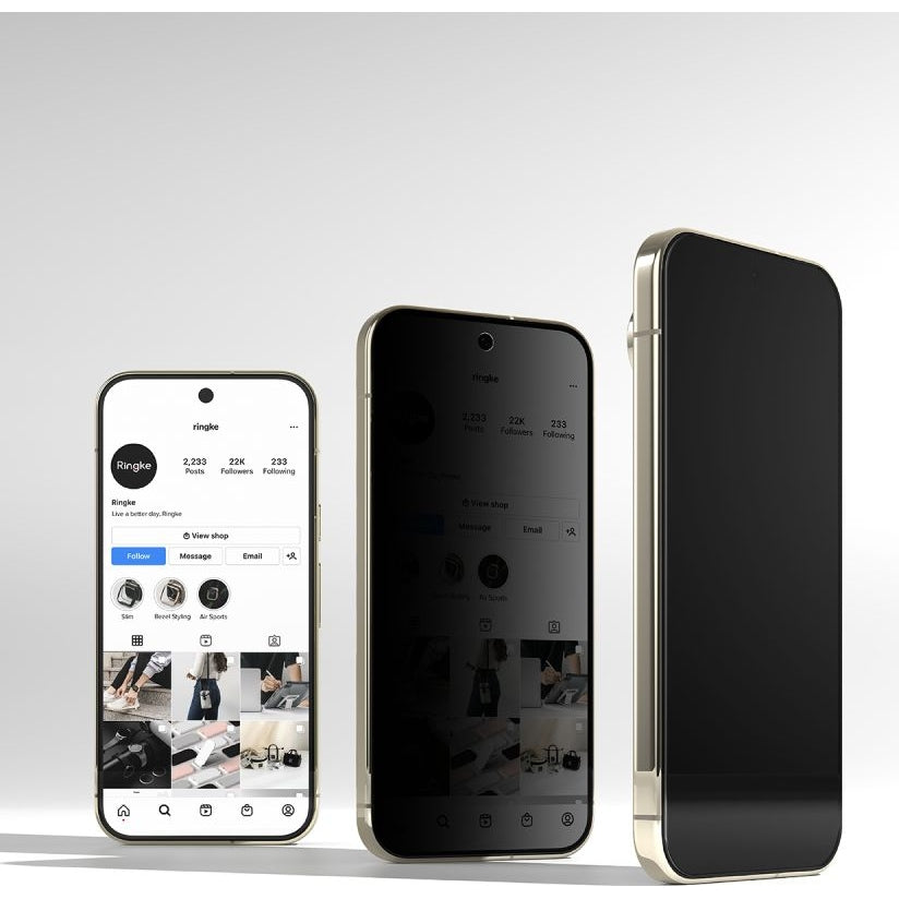 Sichtschutzglas mit Applikator für Google Pixel 11 Pro/10Pro/9Pro, Ringke Easy Slide, 2 Stück