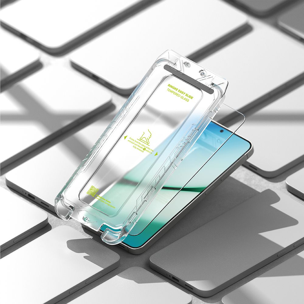 Gehärtetes Bildschirmglas mit Applikator für Samsung Galaxy S25, Ringke Easy Slide, Transparent, 2 Stück