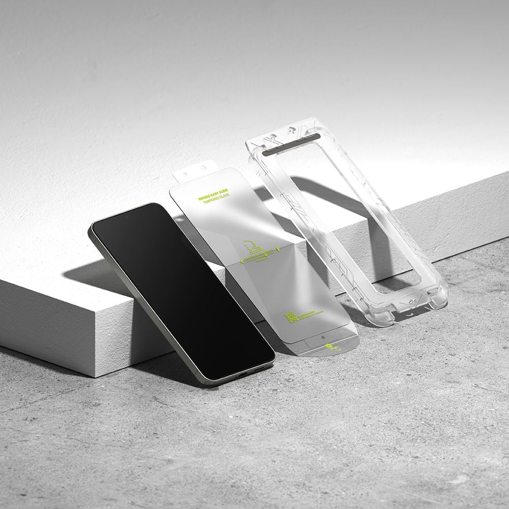 Gehärtetes Bildschirmglas mit Applikator für Samsung Galaxy S25, Ringke Easy Slide, Transparent, 2 Stück