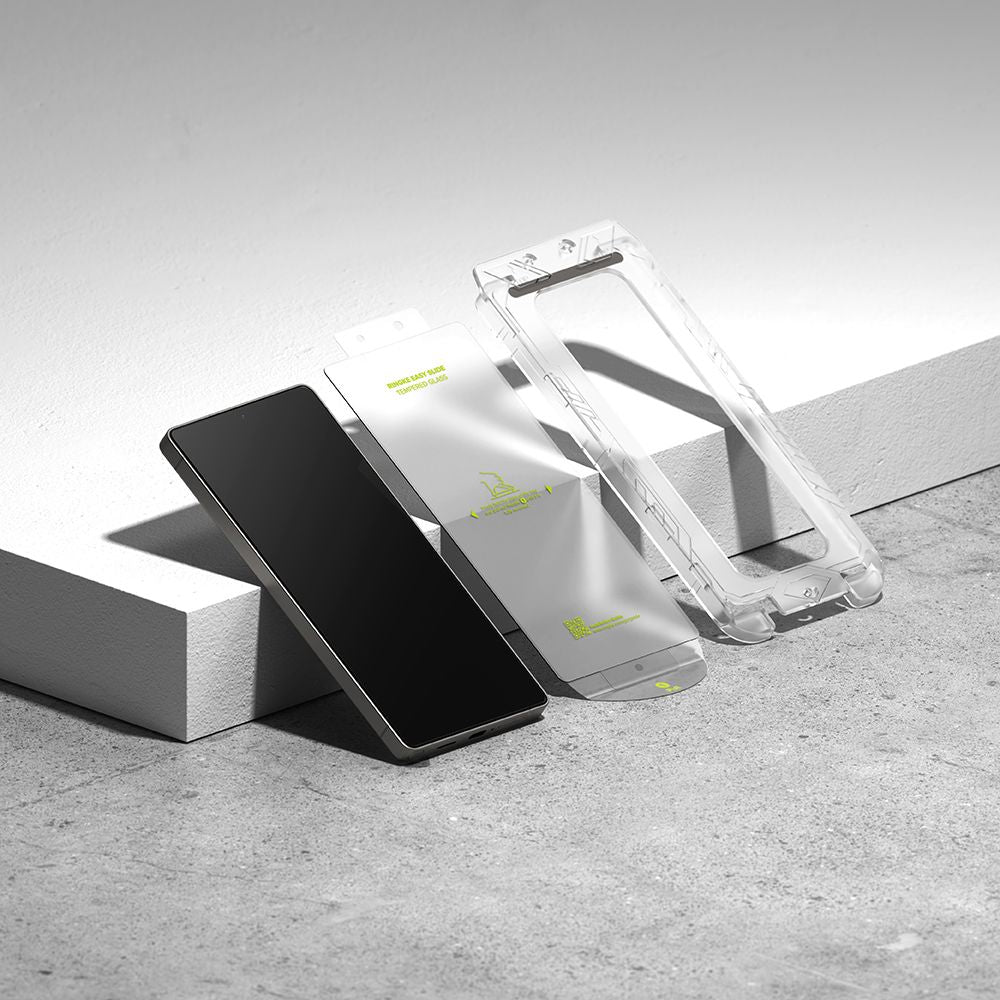 Gehärtetes Bildschirmglas mit Applikator für Samsung Galaxy S25 Ultra, Ringke Easy Slide, Transparent, 2 Stück