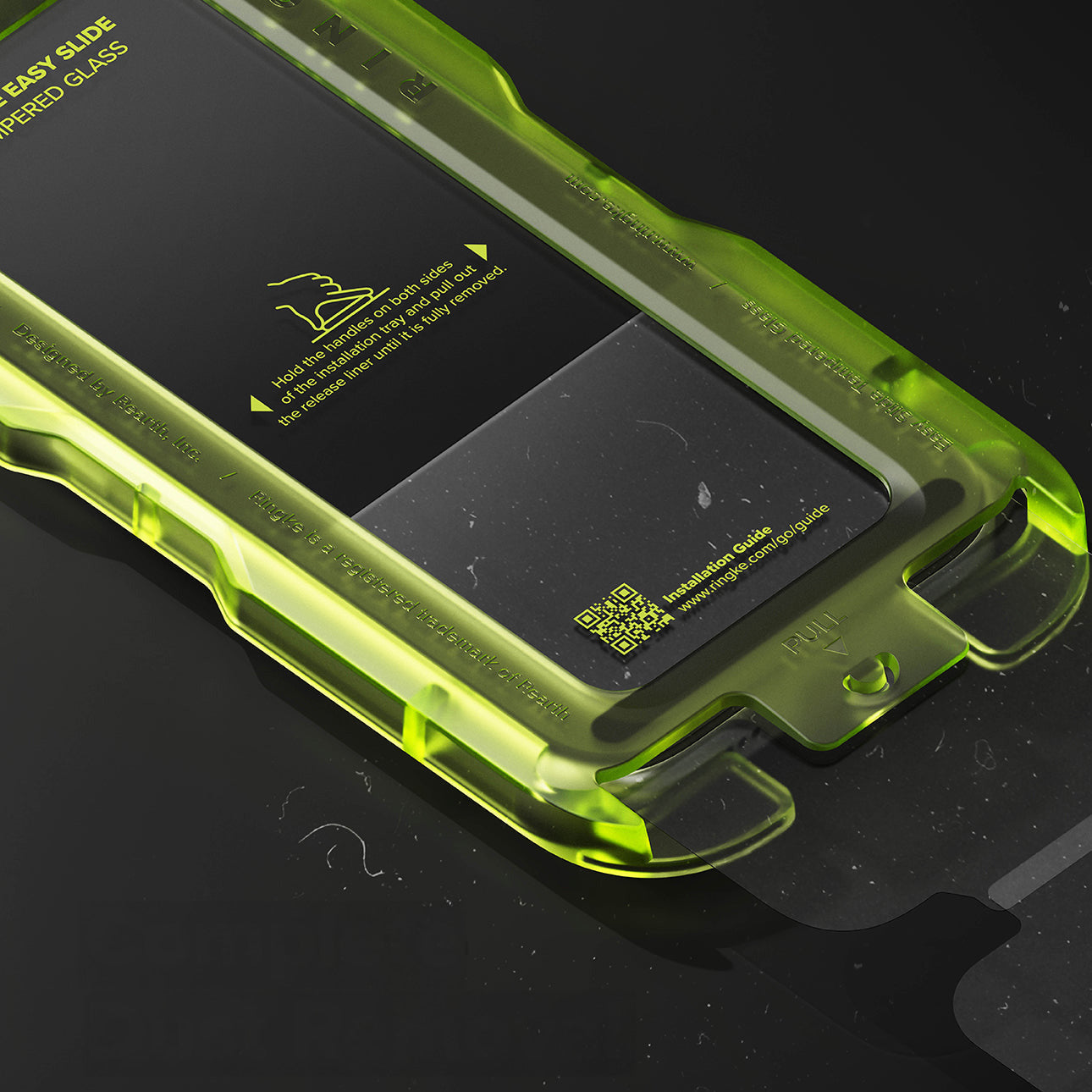 Gehärtetes Antireflexglas mit Applikator für iPhone 17 Pro Max, Ringke Easy Slide AR, 1 Stück, schwarzer Rahmen