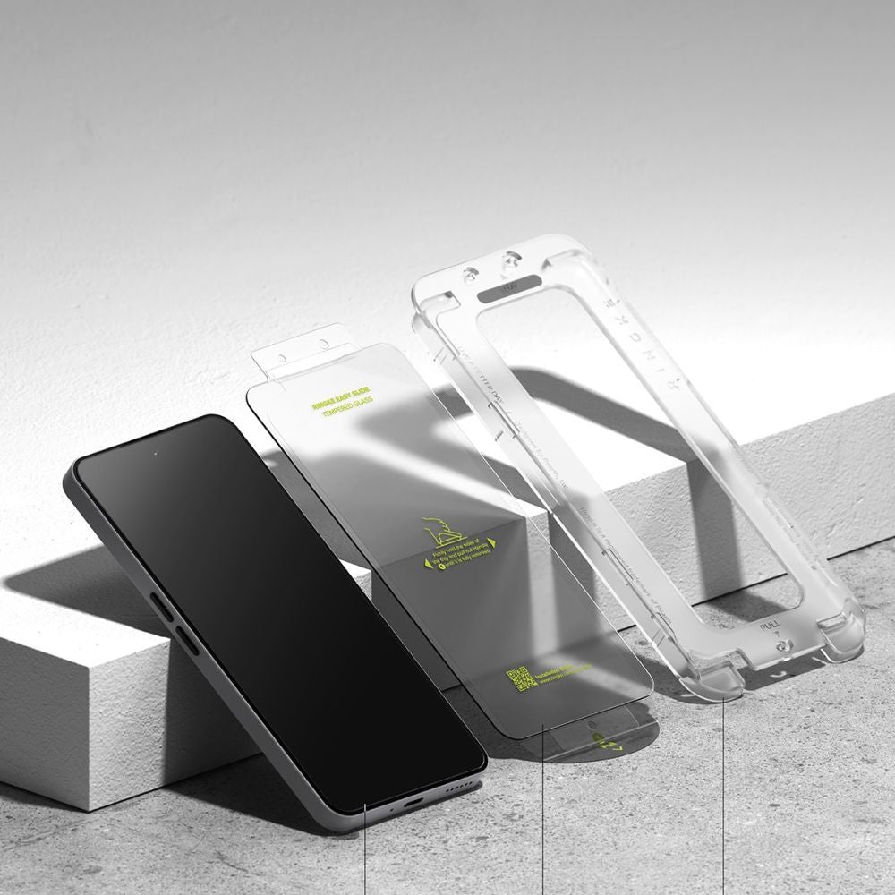 Gehärtetes Bildschirmglas mit Applikator für Nothing Phone (3a) / (3a) Pro, Ringke Easy Slide, Transparent, 2 Stück
