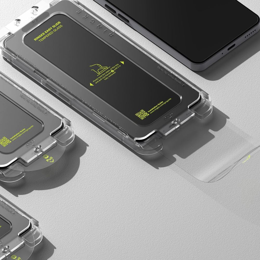 Gehärtetes Bildschirmglas mit Applikator für Nothing Phone (3a) / (3a) Pro, Ringke Easy Slide, Transparent, 2 Stück