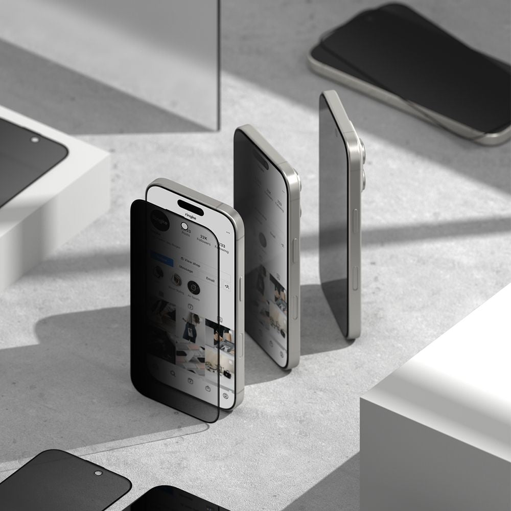 Sichtschutzglas mit Applikator für Samsung Galaxy S25, Ringke Easy Slide, 2 Stück