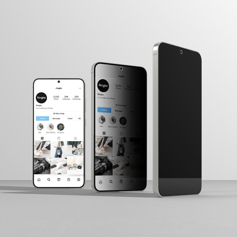 Sichtschutzglas mit Applikator für Samsung Galaxy S25 Plus, Ringke Easy Slide, 2 Stück