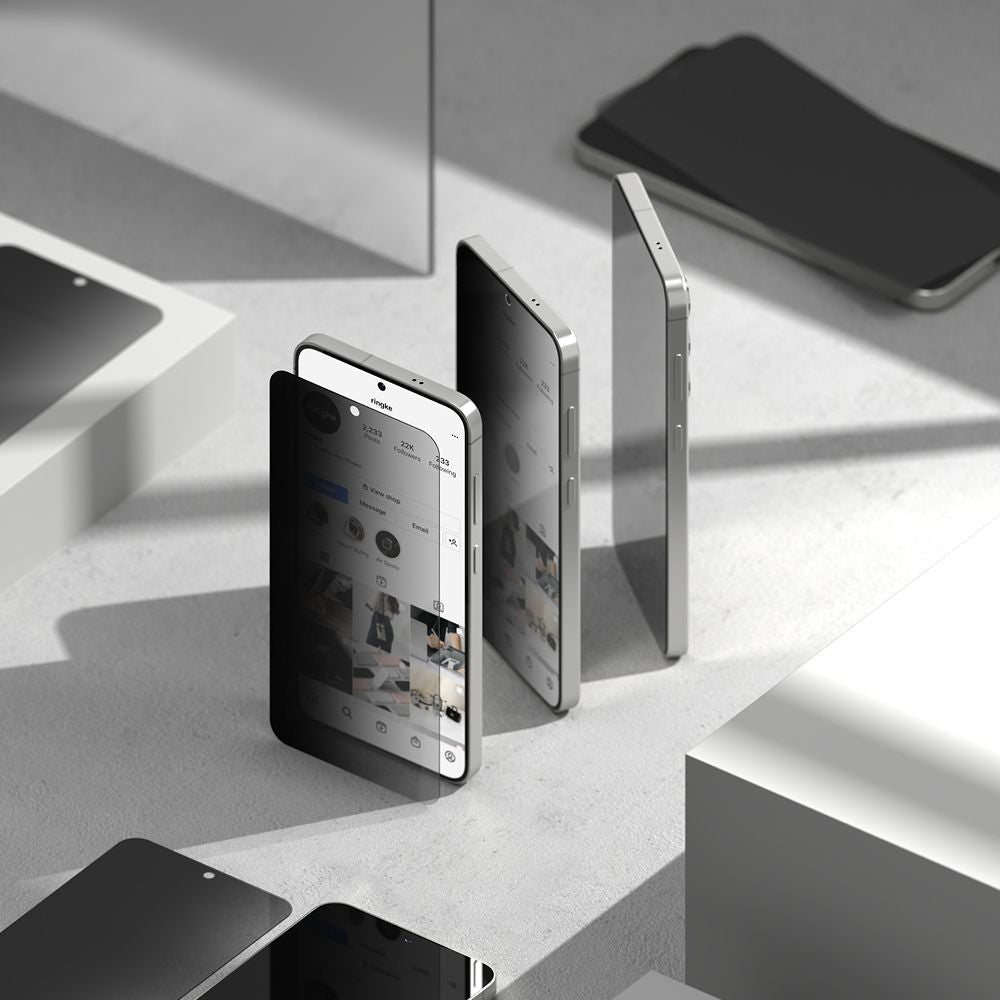 Sichtschutzglas mit Applikator für Samsung Galaxy S25 Plus, Ringke Easy Slide, 2 Stück