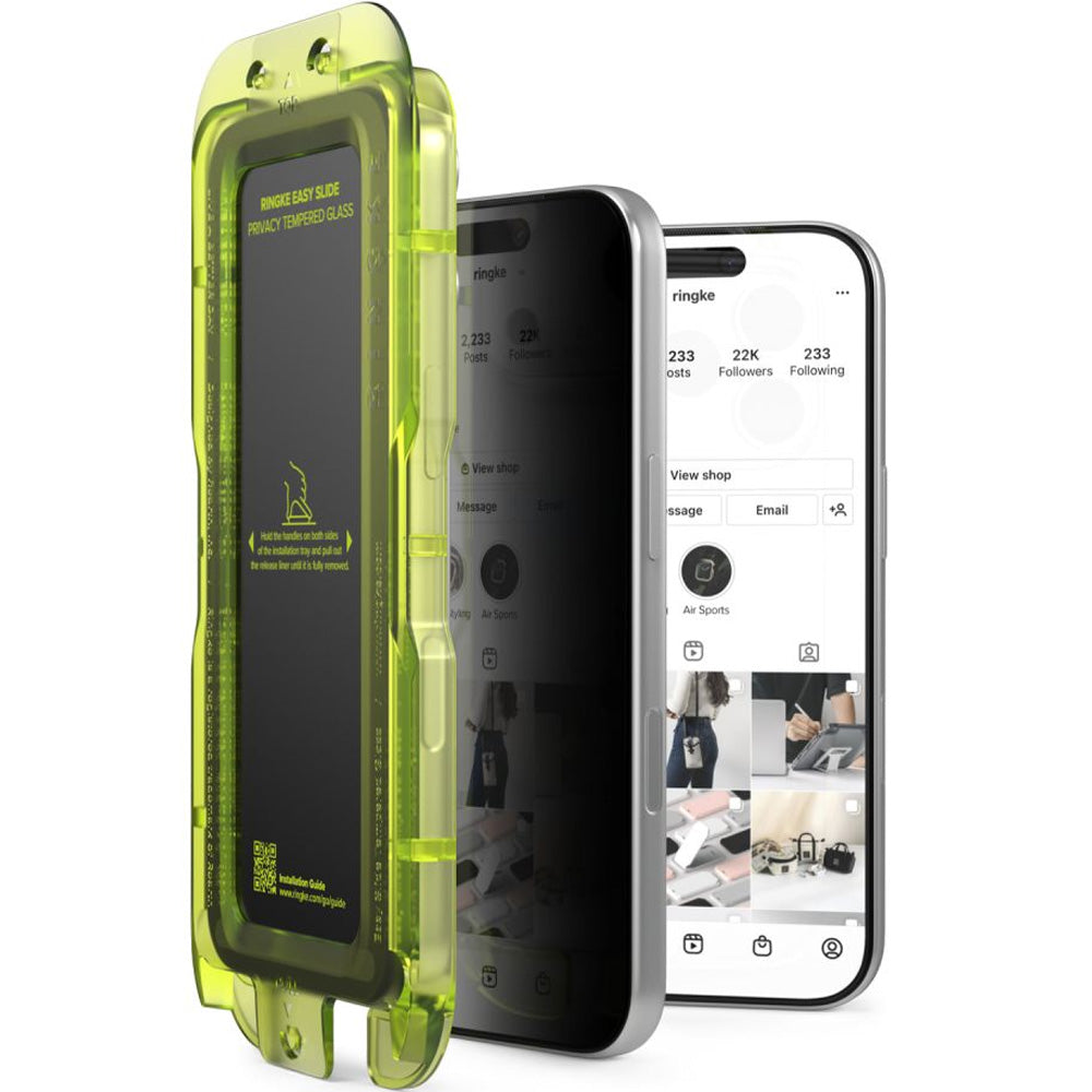 Sichtschutzglas mit Applikator für iPhone 18 Pro, Ringke Easy Slide, 2 Stück (2/6)