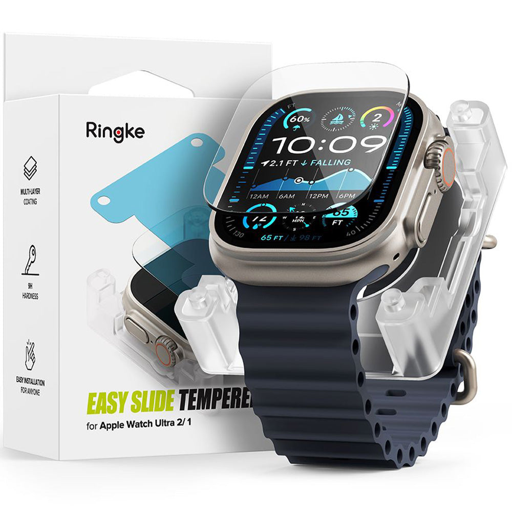 Gehärtetes Glas für Apple Watch Ultra 4/3/2/1 49 mm, Ringke Easy Slide Tempered Glass, Transparent