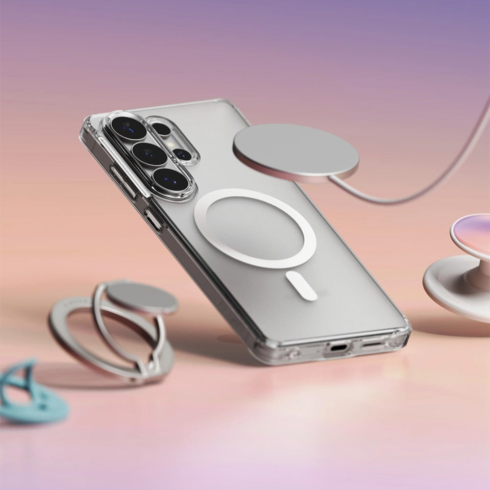 Handyhülle für Galaxy S26 Ultra, Ringke Fusion Magnetic mit MagSafe, Transluzent mit Weiß