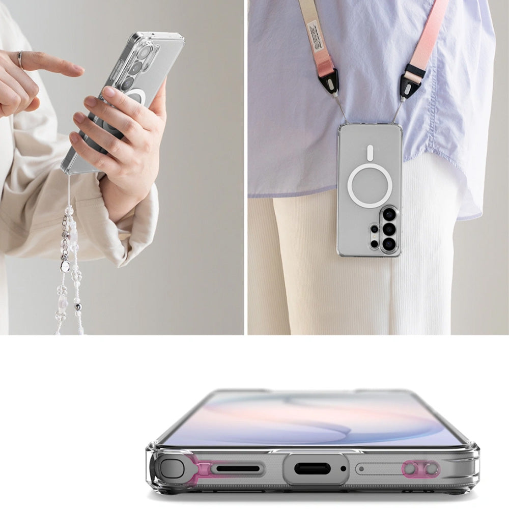 Handyhülle für Galaxy S26 Ultra, Ringke Fusion Magnetic mit MagSafe, Transluzent mit Weiß