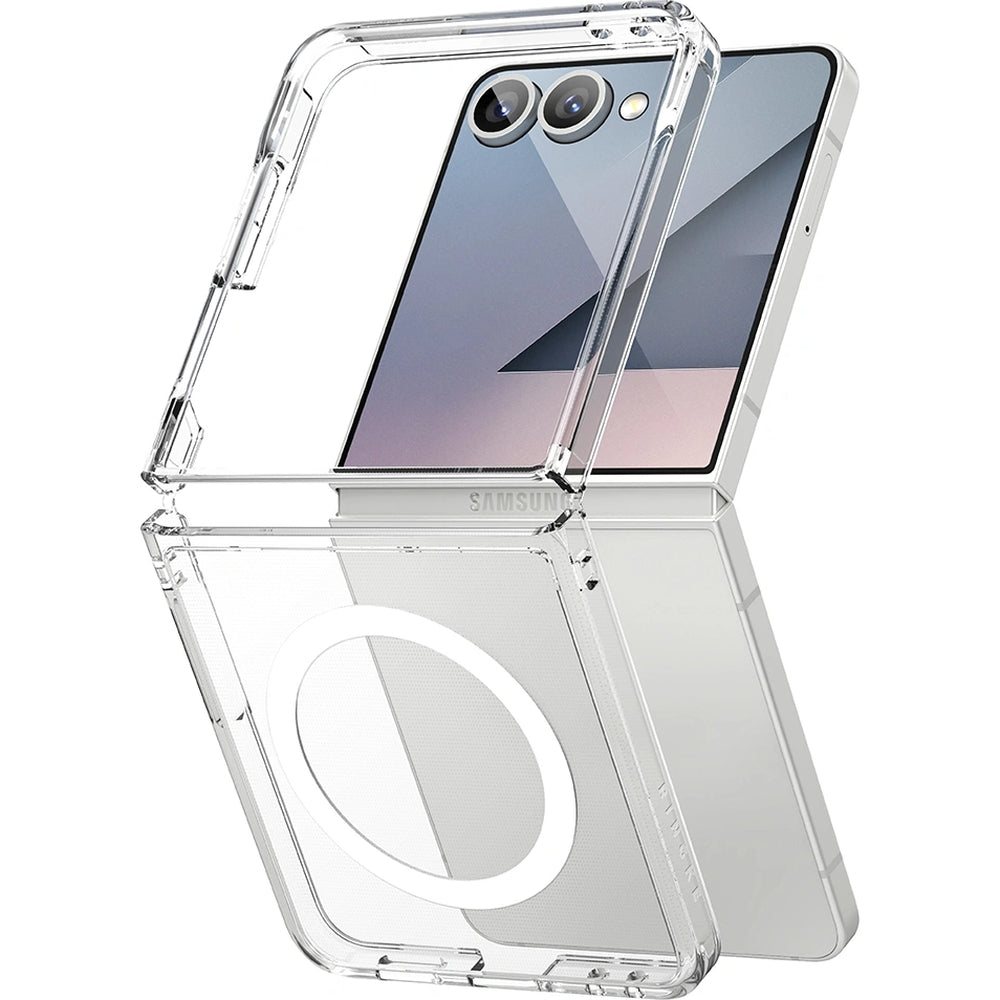 Handyhülle für Galaxy Z Flip7, Ringke Fusion Magnetic, Transparent-Weiß