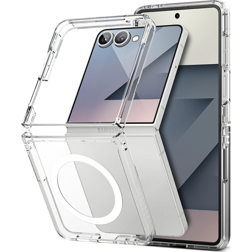 Handyhülle für Galaxy Z Flip7, Ringke Fusion Magnetic, Transparent-Weiß