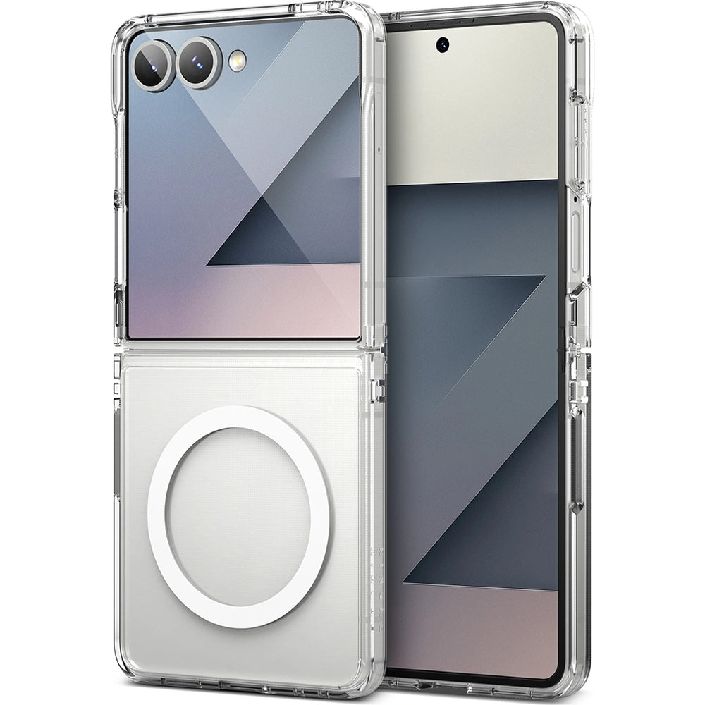 Handyhülle für Galaxy Z Flip7, Ringke Fusion Magnetic, Transparent-Weiß