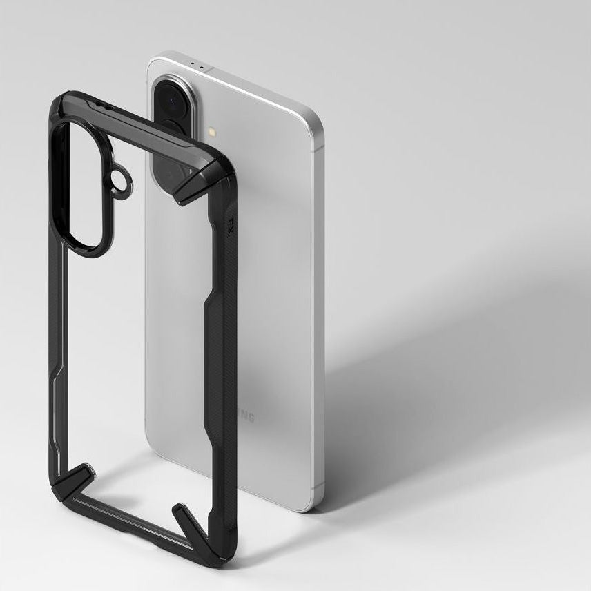 Handyhülle für Galaxy A57 5G, Ringke Fusion X, Transparent mit schwarzen Rahmen