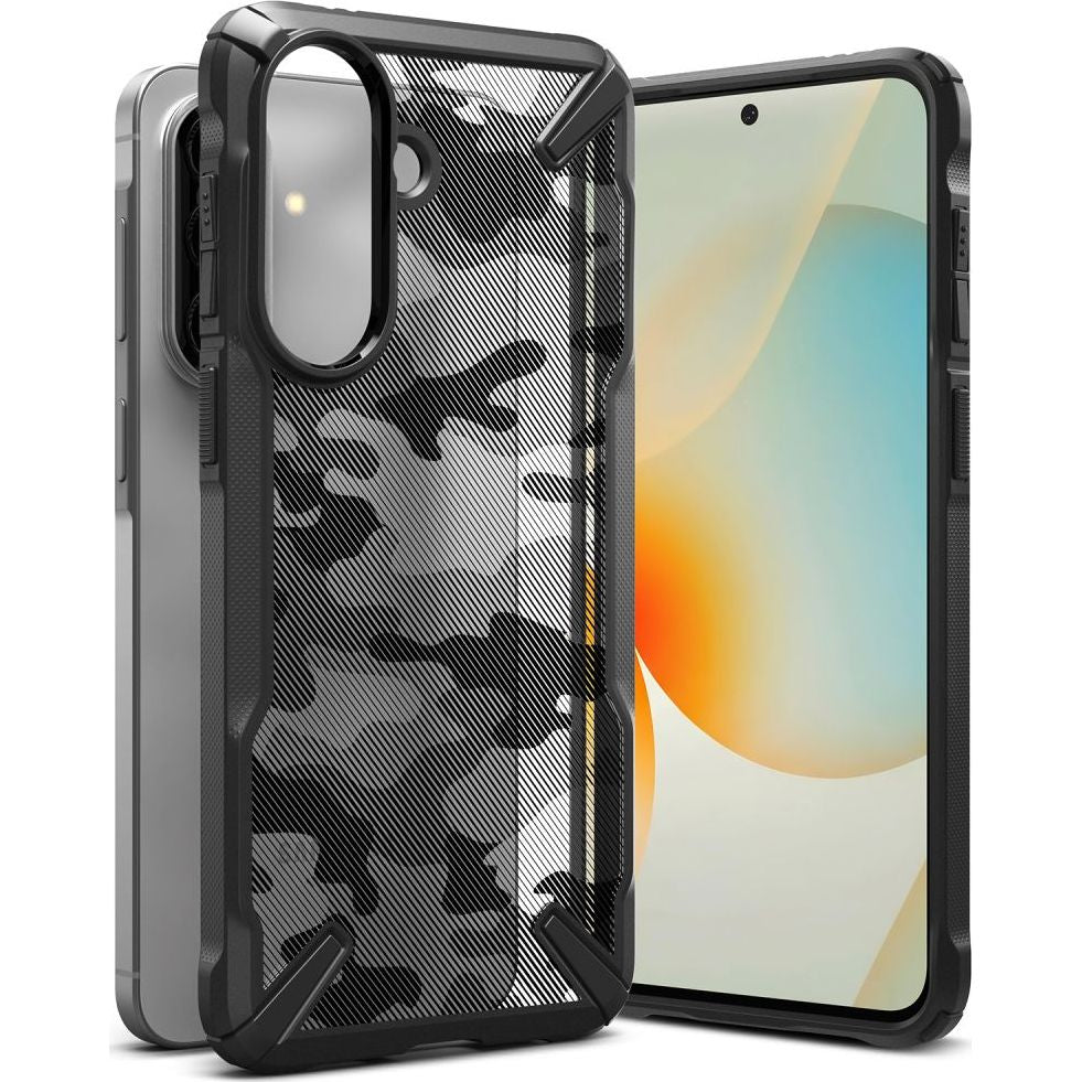 Handyhülle für Galaxy A57 5G, Ringke Fusion X, Schwarz mit Moro-Muster