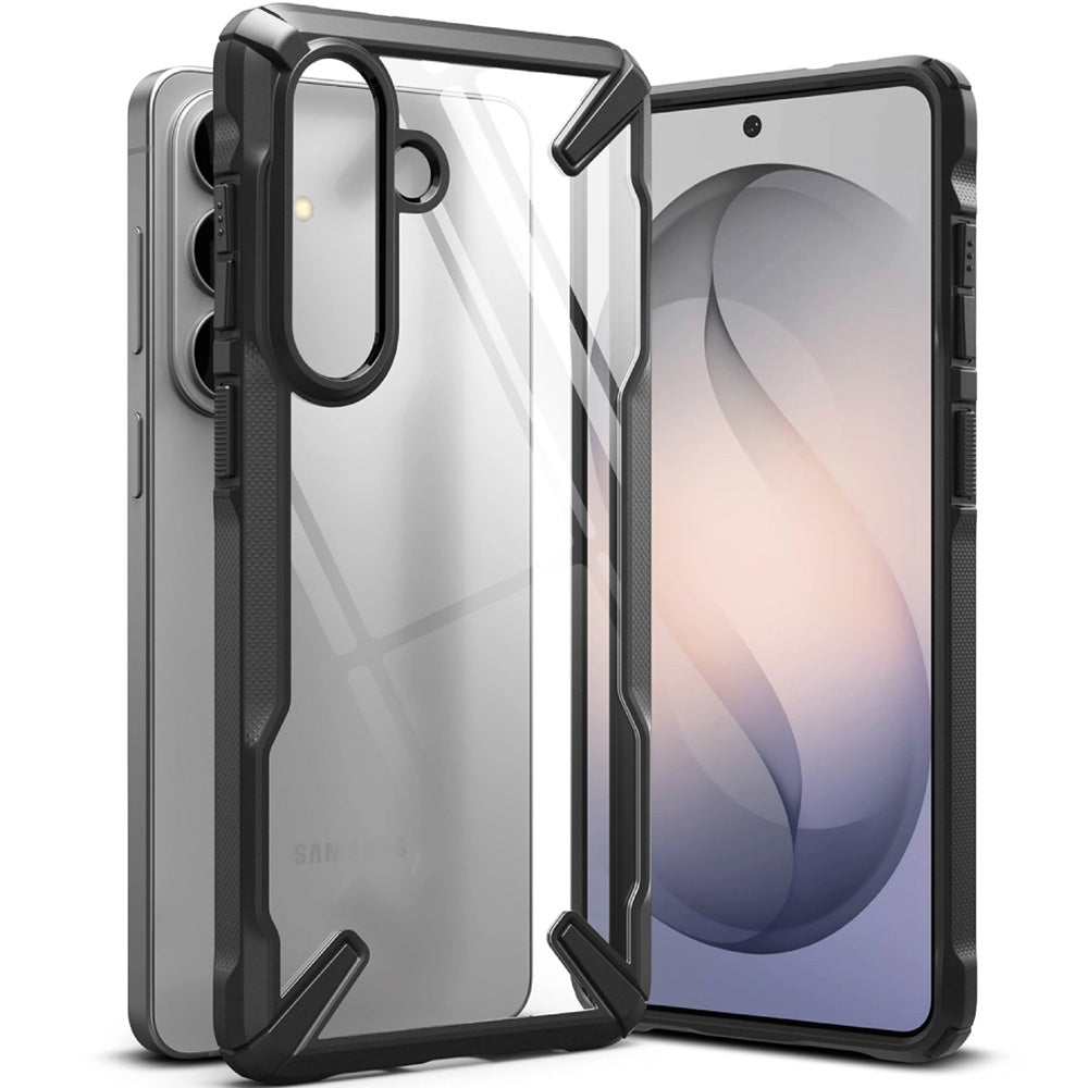 Handyhülle für Galaxy S26, Ringke Fusion X, Transparent mit Schwarzen Rahmen