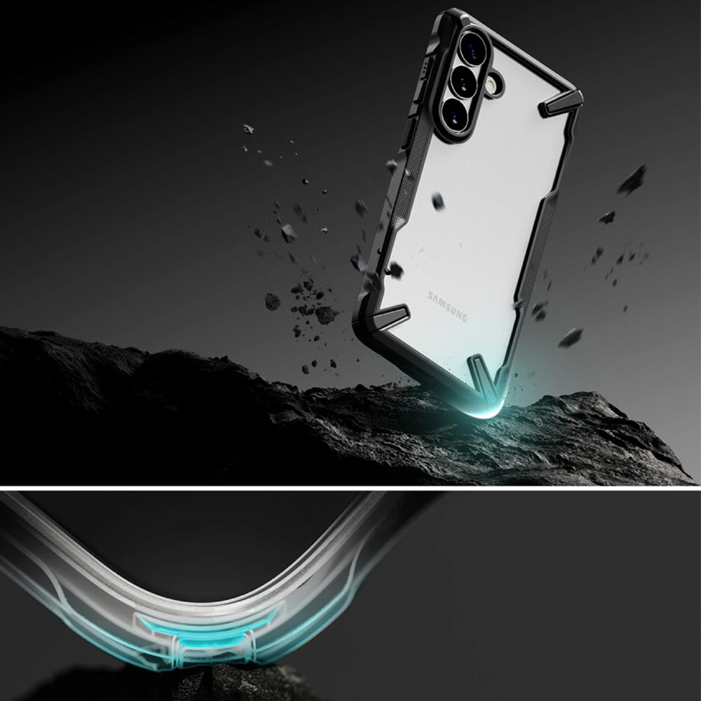 Handyhülle für Galaxy S26, Ringke Fusion X, Transparent mit Schwarzen Rahmen