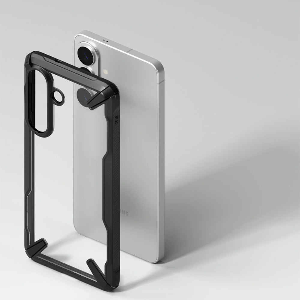Handyhülle für Galaxy S26, Ringke Fusion X, Transparent mit Schwarzen Rahmen