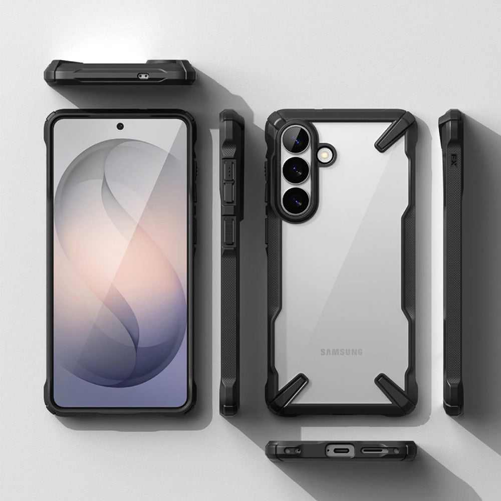 Handyhülle für Galaxy S26 Plus, Ringke Fusion X, Transparent mit Schwarzen Rahmen