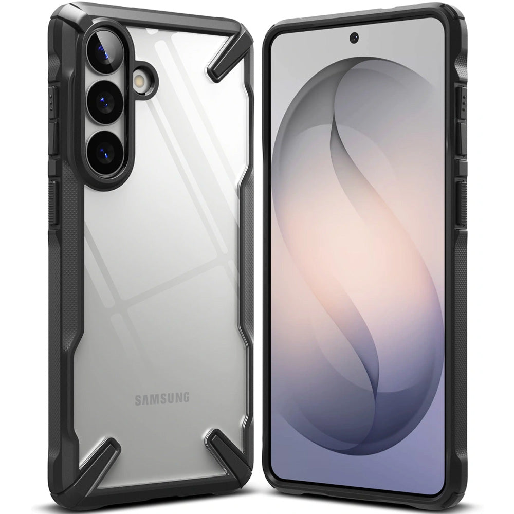 Handyhülle für Galaxy S26 Plus, Ringke Fusion X, Transparent mit Schwarzen Rahmen